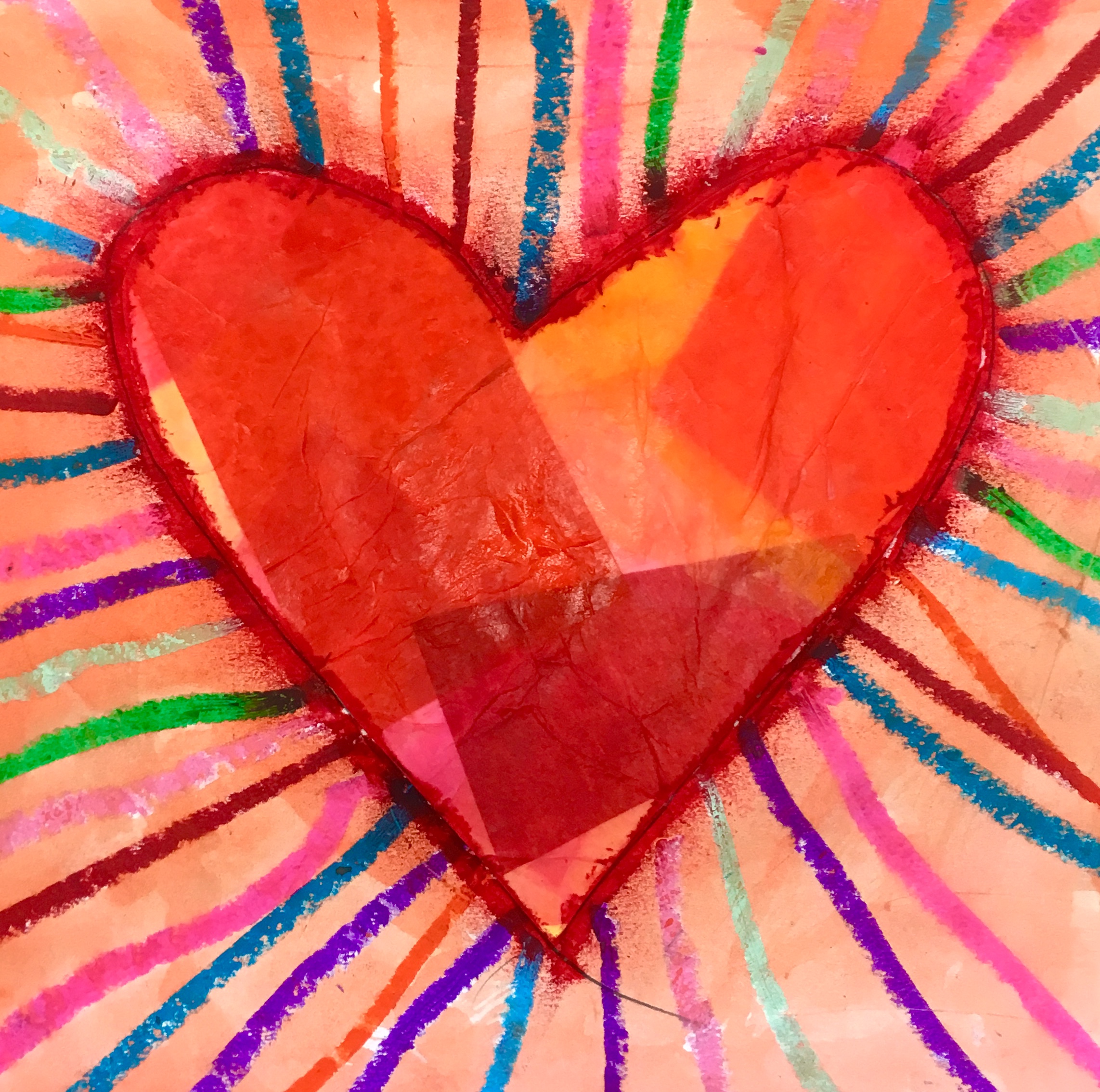 Mixed media YES heart offers