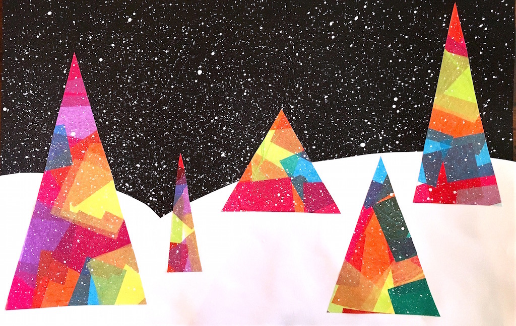 Mixed Media Winter Art Project for Kids - Projects with Kids